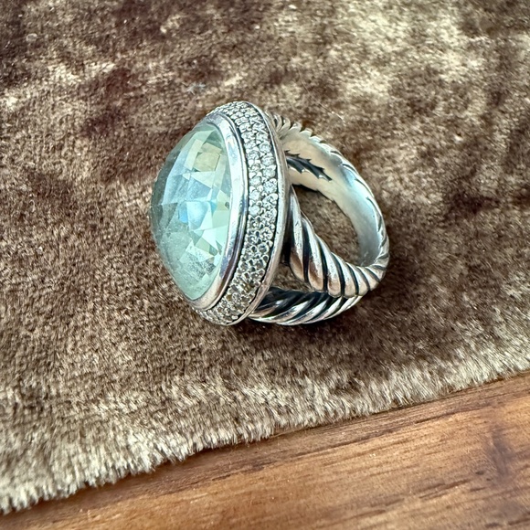 David Yurman Prasiolite and diamond ring - Picture 3 of 6